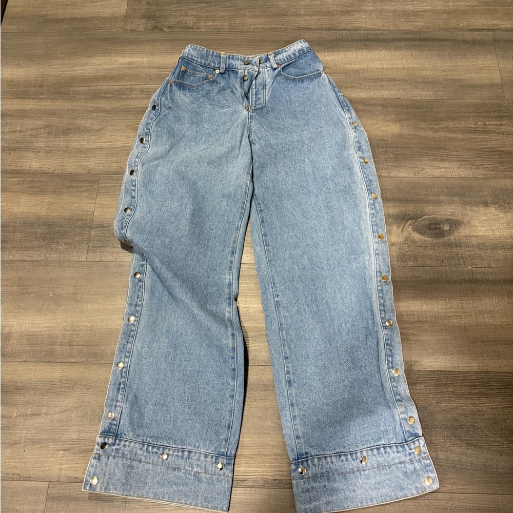 Classic Light Blue Wide Leg Jeans